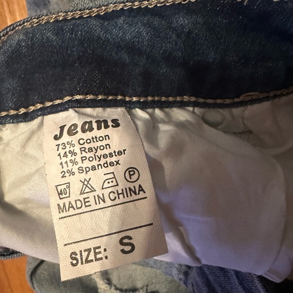 KUNMI Ripped High Waisted Boyfriend Jeans Loose Fit Distressed Stretchy Denim - Picture 3 of 7